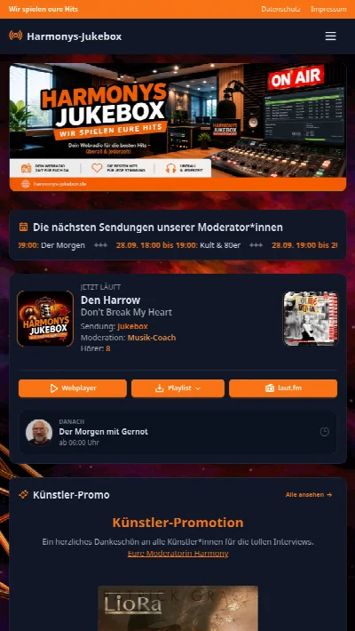 Screenshot Harmonys Jukebox – Tablet