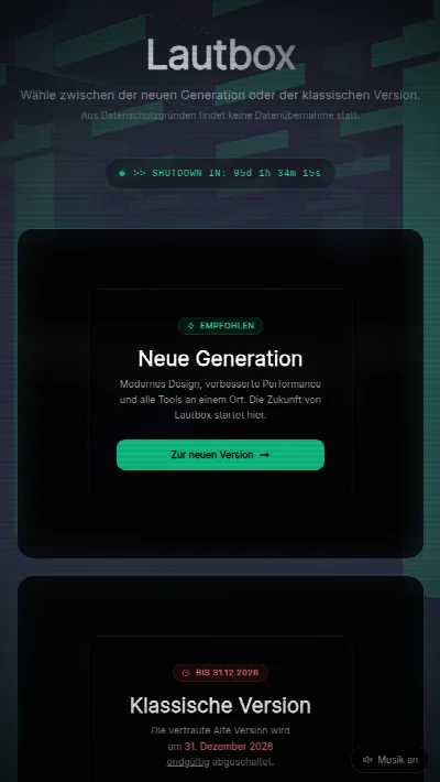Screenshot Lautbox – Tablet