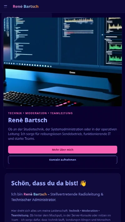 Screenshot Renè Bartsch – Tablet